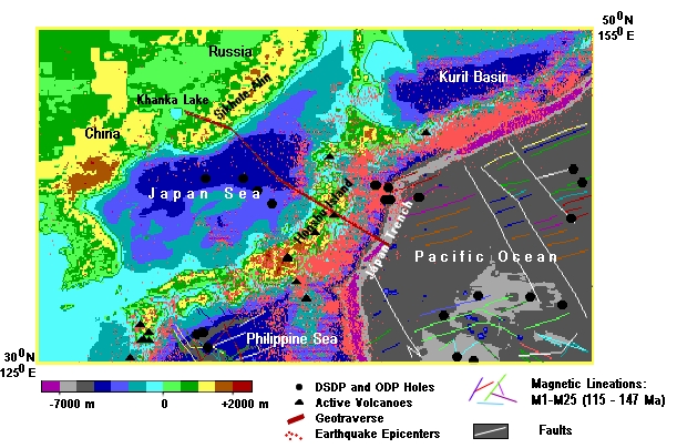 Location of the Japan Sea Geotraverse