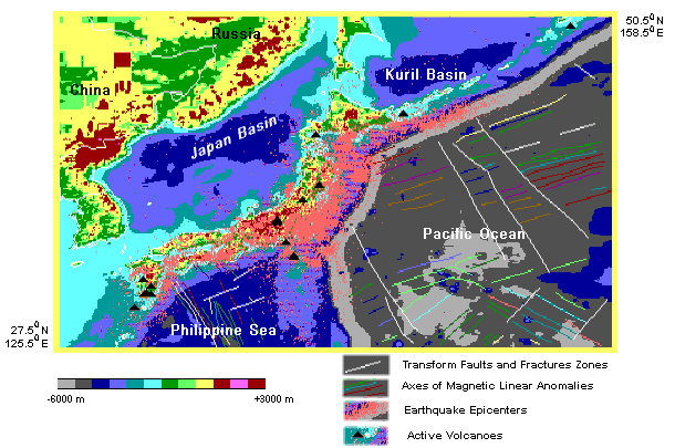 Distribution of earthquake epicentres