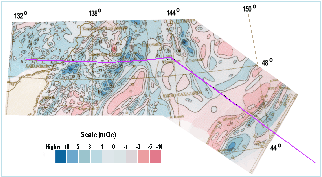 Anomal magnetic field of the Okhotsk Sea region