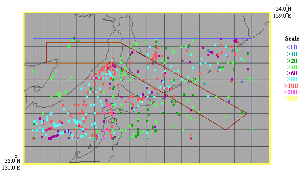 Heat flow data spatial distribution